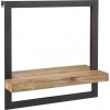 Etagere Murale 1 Planche + Miroir Bois/Metal Naturel