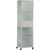 Armoire Haute 2 Portes/1 Tiroir Metal Blanc