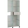 Armoire Haute 2 Portes/1 Tiroir Metal Blanc