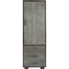 Armoire 1 Porte 3 Tiroirs Bois Gris/Naturel