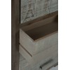 Armoire 1 Porte 3 Tiroirs Bois Gris/Naturel