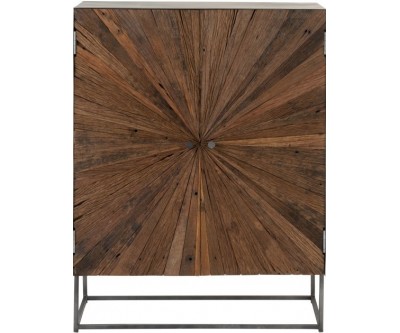 Armoire Shanil 2 Portes Bois/Metal Naturel/Gris