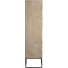 Armoire 3 Portes + 4 Tiroirs Rotin Tisse Bois De Manguier Naturel