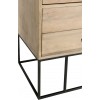 Armoire 3 Portes + 4 Tiroirs Rotin Tisse Bois De Manguier Naturel