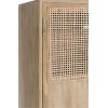 Armoire 3 Portes + 4 Tiroirs Rotin Tisse Bois De Manguier Naturel