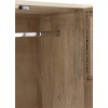 Armoire 3 Portes + 4 Tiroirs Rotin Tisse Bois De Manguier Naturel