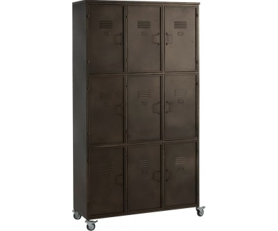 Armoire Sur Roues 9 Portes Metal Gris