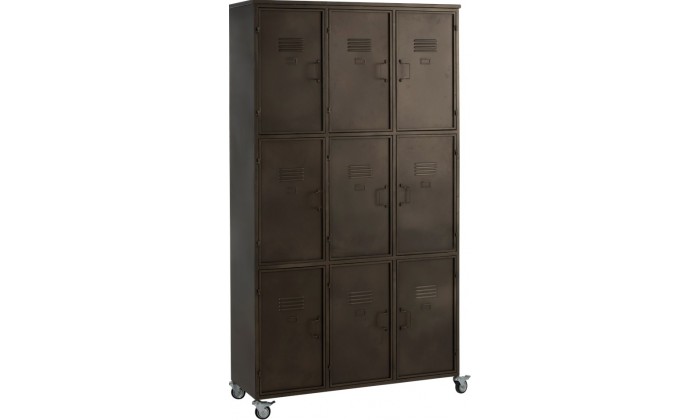 Armoire Sur Roues 9 Portes Metal Gris