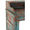 Armoire Basse Orientale Bois De Manguier Azur/Orange