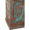 Armoire Basse Orientale Bois De Manguier Azur/Orange