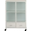 Armoire 3 Portes/2 Tiroirs Metal Blanc