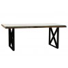 Table de salle à manger ultra design en acier noir poli et plateau au choix KEXIS-2