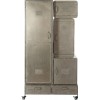 Armoire Roue 2 Tiroirs + 4 Portes Metal Argent