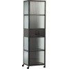 Armoire Haute 2 Portes/1 Tiroir Metal Noir