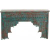 Console Orientale Bois De Manguier Azur/Orange