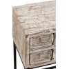 Console 8 Tiroirs Bois Recyclé Blanc Délavé