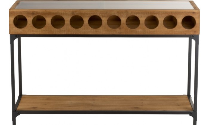 Console Pour Bouteilles De Vin Bois Naturel