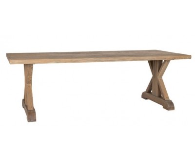 Table à manger en chêne de couleur gris pétrole DELUXUS