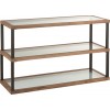 Console 3 Niveaux Verre/Bois Marron