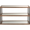 Console 3 Niveaux Verre/Bois Marron