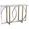 Console Rectangle/Cercle Metal/Verre Or Vieilli