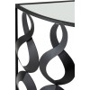 Console Marie 1/2 Lune Metal/Verre Noir