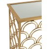 Console Arcs De Cercle Rectangulaire Metal/Verre Or