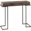 Console 2 Tiroirs Bois/Metal Marron