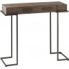 Console 2 Tiroirs Bois/Metal Marron