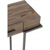 Console 2 Tiroirs Bois/Metal Marron