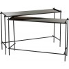 Set De 2 Console Rectangulaire Metal/Verre Noir