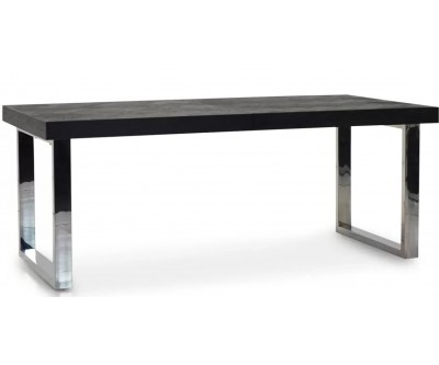 Table à manger argent design en acier silver avec allonge 195(265) Blackbone