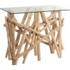 Console Rectangulaire Branches Bois/Verre Naturel