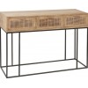 Console 3 Tiroirs Rotin Tisse Bois De Manguier Naturel