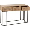 Console 3 Tiroirs Rotin Tisse Bois De Manguier Naturel