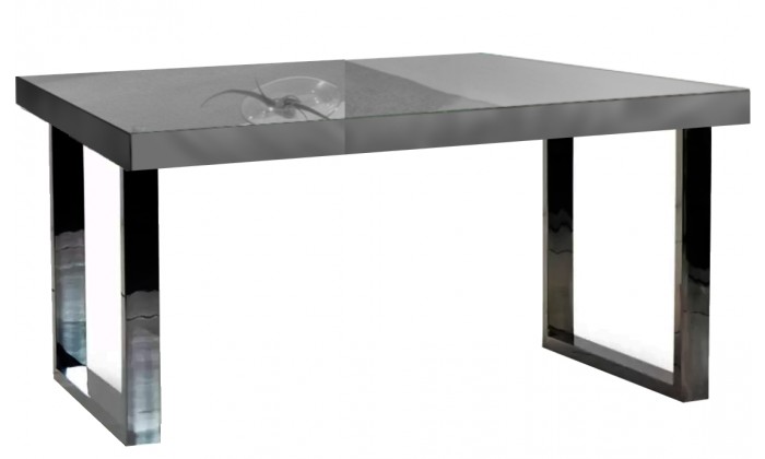 Table à manger en miroir verre anthracite CROMA