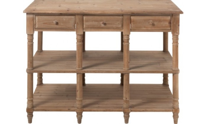 Console 3 Tiroirs Rotin Tisse Bois De Manguier Naturel