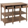 Console 3 Tiroirs Rotin Tisse Bois De Manguier Naturel