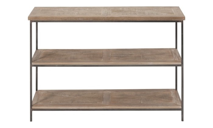 Console 3 Planches Teck/Metal Marron