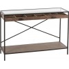 Console Tiroir Compartimente Bois/Metal Marron