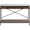 Console Tiroir Compartimente Bois/Metal Marron