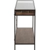 Console Tiroir Compartimente Bois/Metal Marron