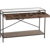 Console Tiroir Compartimente Bois/Metal Marron