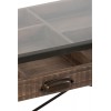 Console Tiroir Compartimente Bois/Metal Marron