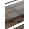 Console Tiroir Compartimente Bois/Metal Marron