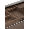 Console Tiroir Compartimente Bois/Metal Marron