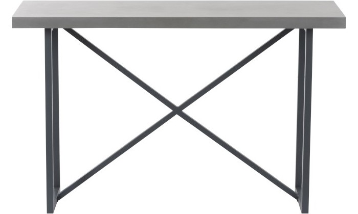 Console Beton Finish Rectangulaire Bois/Metal Gris