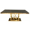 Table de salle à manger ultra design en acier inoxydable gold et plateau au choix CUSTER-2