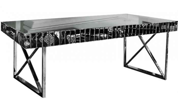 Table à manger ultra design en miroir anthracite TORINO