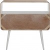 Console 3 Tiroirs Retro Bois Naturel/Blanc 105X35X100Cm